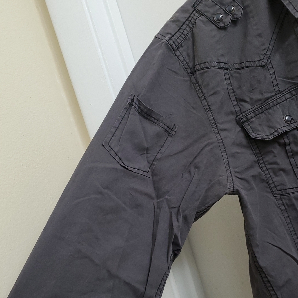 New With Tags 191 Unlimited Men's Gray Button-Up Jacket Size L - Picture 8 of 12